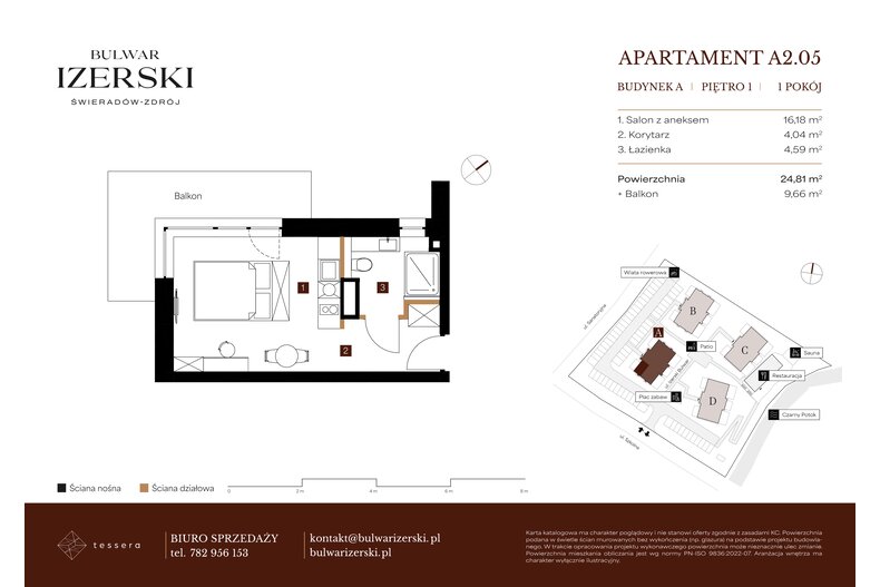 Apartament wakacyjny 24,81 m², piętro 1, oferta nr A2.05
