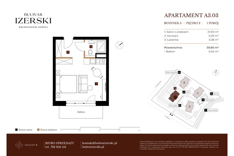 Apartament wakacyjny 30,60 m², piętro 2, oferta nr A3.03