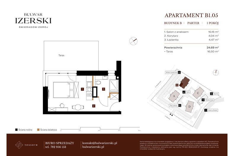 Apartament wakacyjny 24,69 m², parter, oferta nr B1.05
