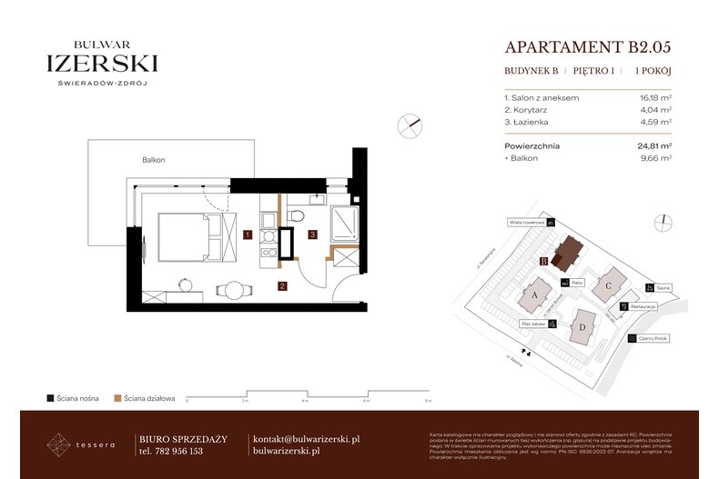 Apartament wakacyjny 24,81 m², piętro 1, oferta nr B2.05