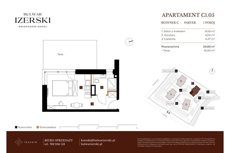 Apartament wakacyjny 24,69 m², parter, oferta nr C1.05