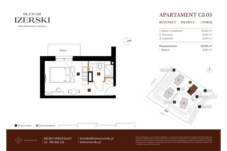 Apartament wakacyjny 22,83 m², piętro 2, oferta nr C3.05