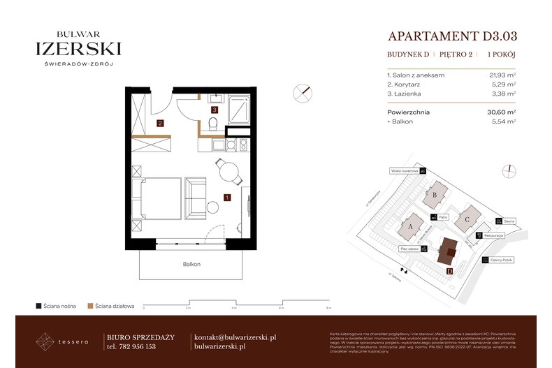 Apartament wakacyjny 30,60 m², piętro 2, oferta nr D3.03