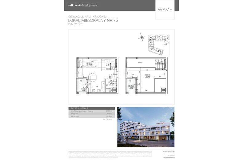 Apartament wakacyjny 52,79 m², piętro 4, oferta nr M76