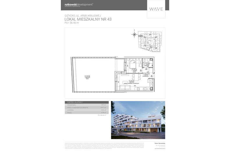 Apartament wakacyjny 36,46 m², parter, oferta nr M43