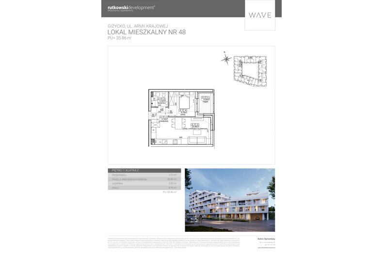 Apartament wakacyjny 35,86 m², piętro 1, oferta nr M48
