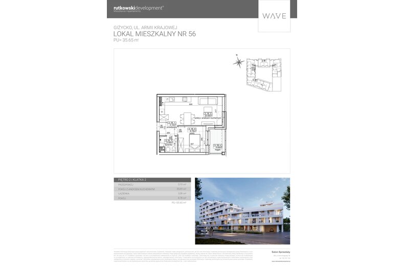Apartament wakacyjny 35,65 m², piętro 2, oferta nr M56
