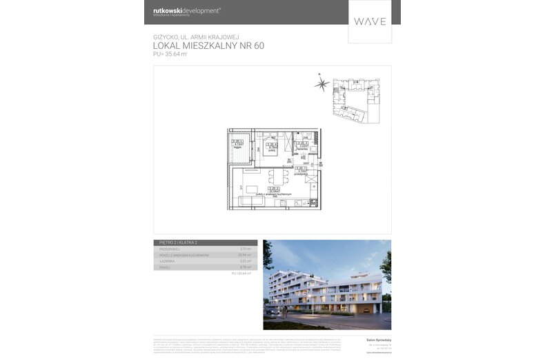 Apartament wakacyjny 35,64 m², piętro 2, oferta nr M60