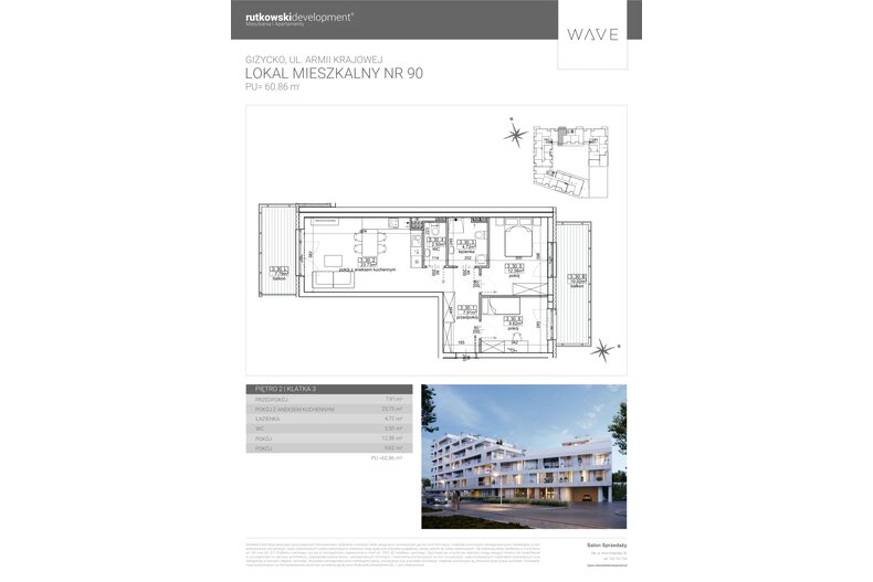 Apartament wakacyjny 60,86 m², piętro 2, oferta nr M90