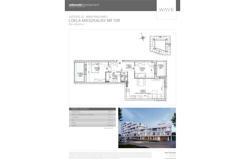 Apartament wakacyjny 65,64 m², piętro 1, oferta nr M109