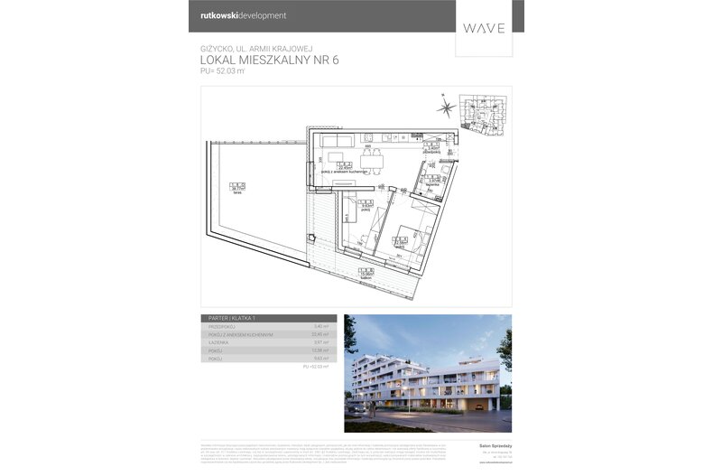 Apartament wakacyjny 52,03 m², parter, oferta nr M6