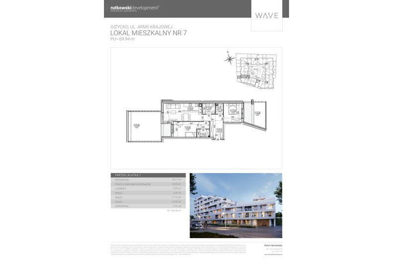 Apartament wakacyjny 69,94 m², parter, oferta nr M7