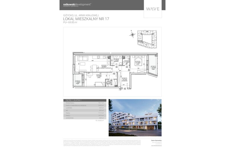 Apartament wakacyjny 69,85 m², piętro 1, oferta nr M17