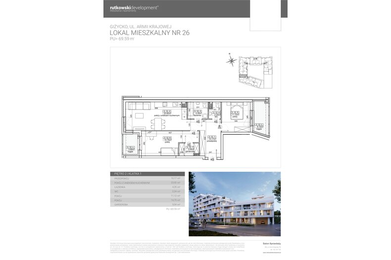 Apartament wakacyjny 69,59 m², piętro 2, oferta nr M26