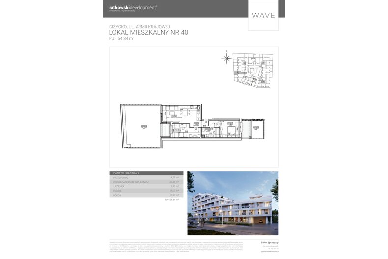Apartament wakacyjny 54,84 m², parter, oferta nr M40