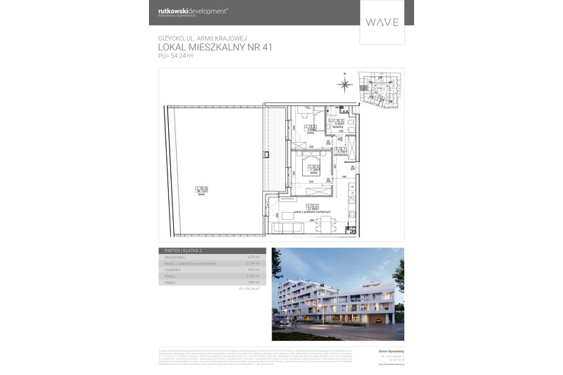 Apartament wakacyjny 54,24 m², parter, oferta nr M41