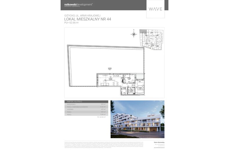 Apartament wakacyjny 62,66 m², parter, oferta nr M44