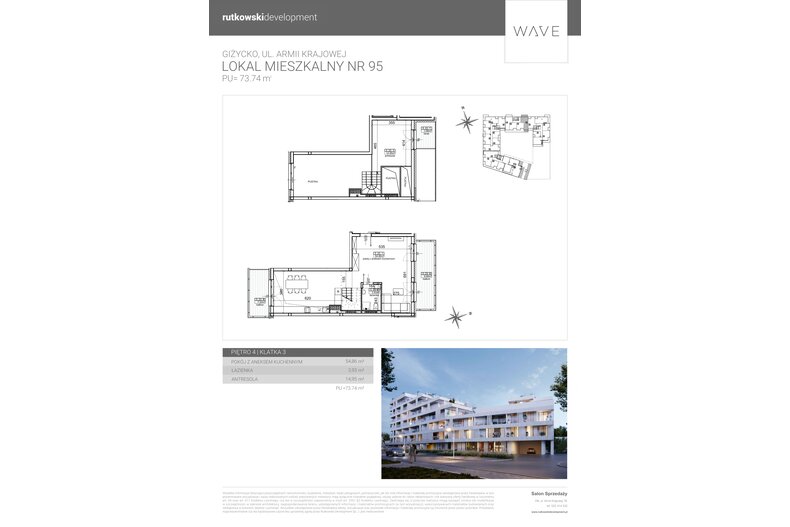 Apartament wakacyjny 73,74 m², piętro 4, oferta nr M95