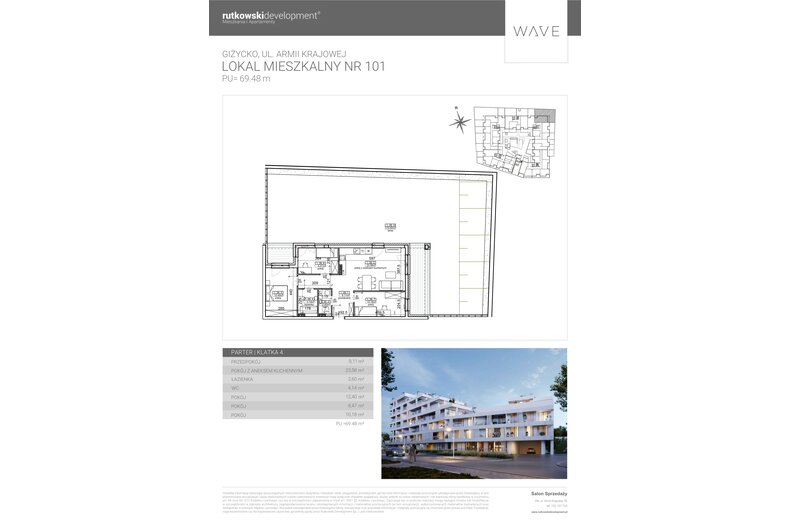 Apartament wakacyjny 69,48 m², parter, oferta nr M101