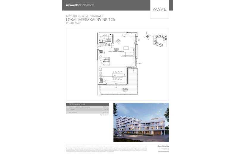 Apartament wakacyjny 89,36 m², piętro 4, oferta nr M126