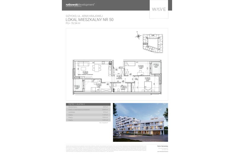 Apartament wakacyjny 76,54 m², piętro 1, oferta nr M50
