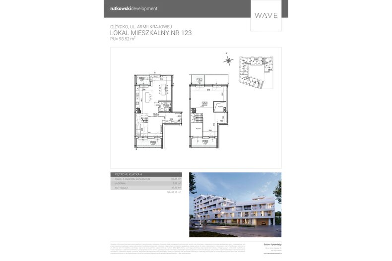 Apartament wakacyjny 98,52 m², piętro 4, oferta nr M123
