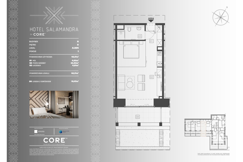 Apartament wakacyjny 42,17 m², parter, oferta nr A004 - APARTAMENT 4-OSOBOWY
