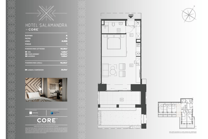 Apartament wakacyjny 42,36 m², parter, oferta nr A005 - APARTAMENT 4-OSOBOWY