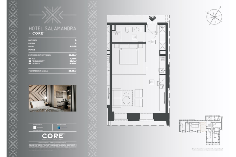 Apartament wakacyjny 42,52 m², piętro 2, oferta nr A205 - APARTAMENT 4-OSOBOWY