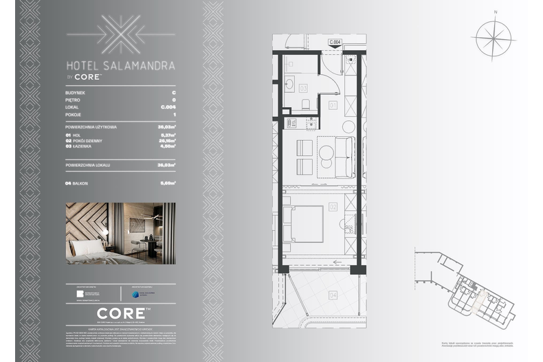 Apartament wakacyjny 36,03 m², parter, oferta nr C004 - APARTAMENT 4-OSOBOWY