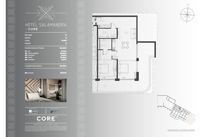 Apartament wakacyjny 86,38 m², parter, oferta nr C007 - APARTAMENT 6-OSOBOWY
