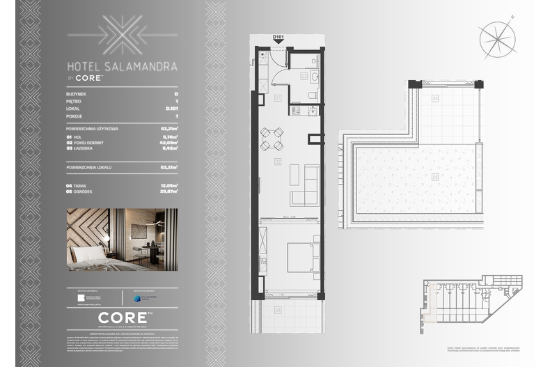 Apartament wakacyjny 53,21 m², piętro 1, oferta nr D101 - APARTAMENT 4-OSOBOWY