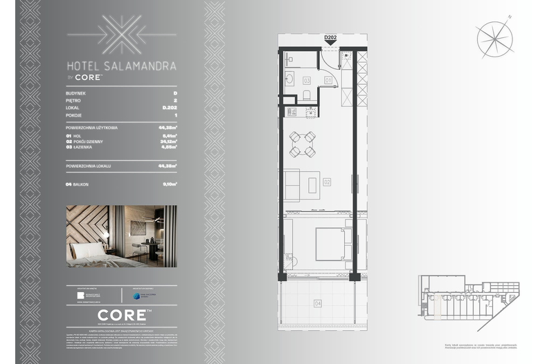 Apartament wakacyjny 44,38 m², piętro 2, oferta nr D202 - APARTAMENT 4-OSOBOWY