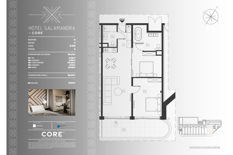 Apartament wakacyjny 86,97 m², piętro 3, oferta nr D310 - APARTAMENT 6-OSOBOWY