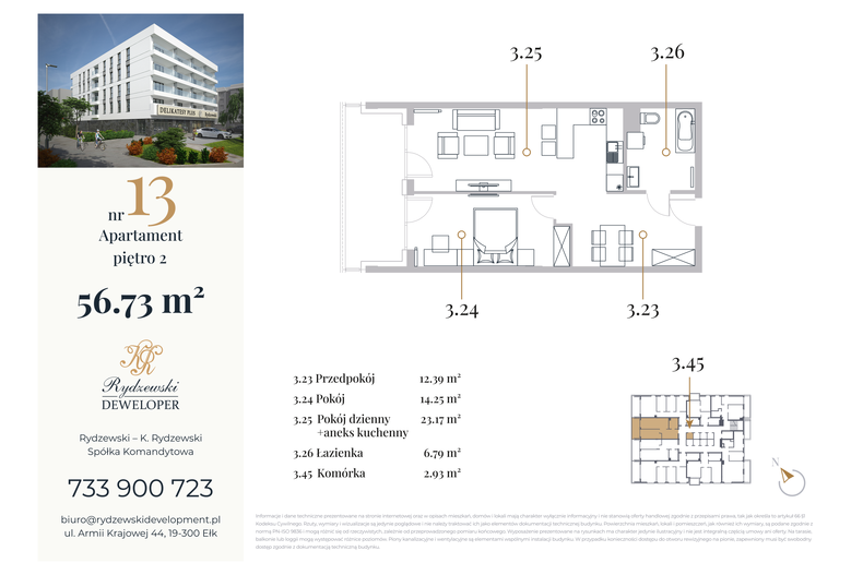 Apartament wakacyjny 56,73 m², piętro 2, oferta nr 13