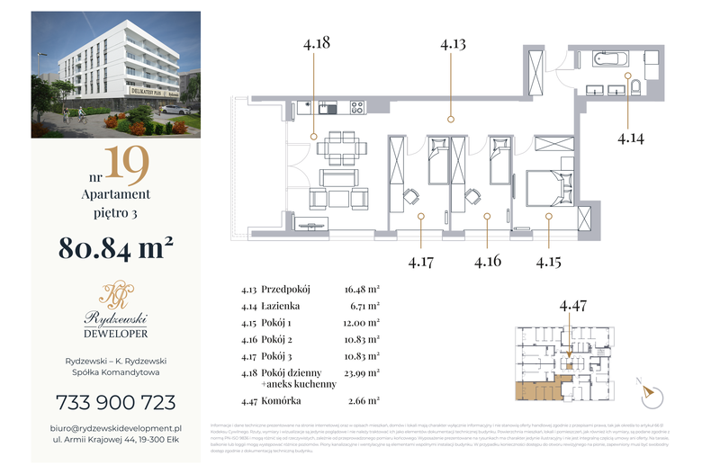 Apartament wakacyjny 80,84 m², piętro 3, oferta nr 19