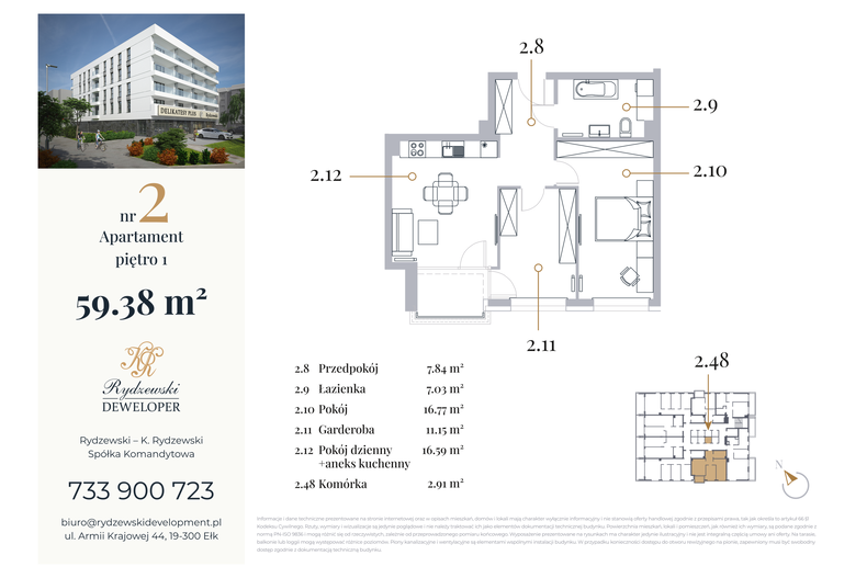 Apartament wakacyjny 59,38 m², piętro 1, oferta nr 2