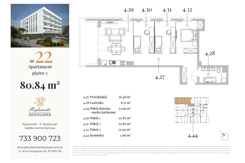 Apartament wakacyjny 80,84 m², piętro 3, oferta nr 22
