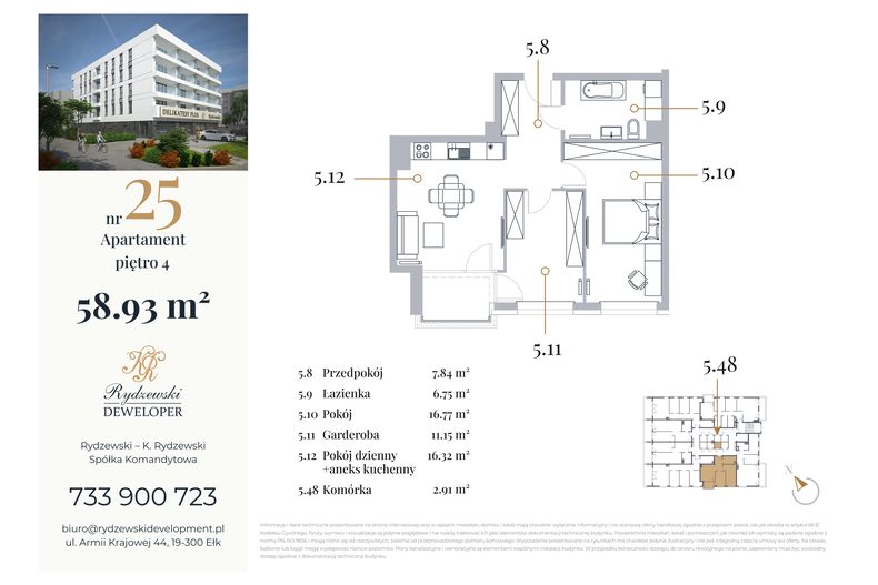 Apartament wakacyjny 58,83 m², piętro 4, oferta nr 25