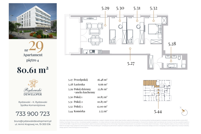 Apartament wakacyjny 80,61 m², piętro 4, oferta nr 29