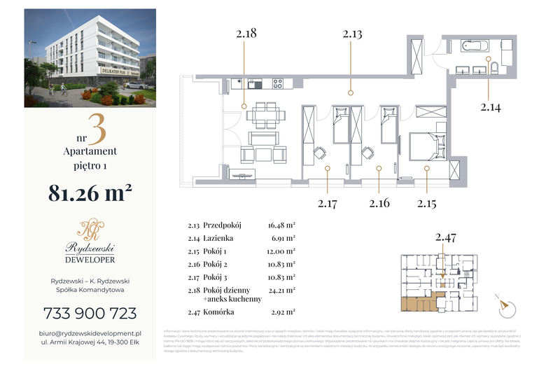 Apartament wakacyjny 81,26 m², piętro 1, oferta nr 3