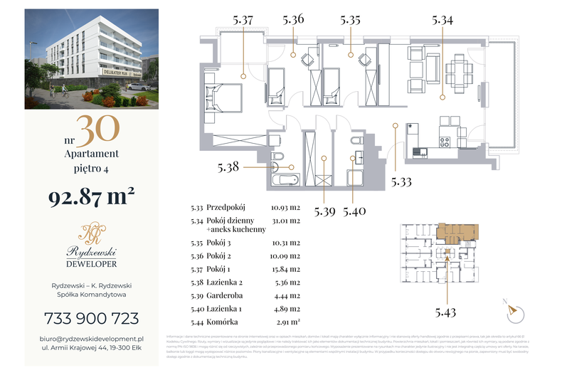 Apartament wakacyjny 92,87 m², piętro 4, oferta nr 30