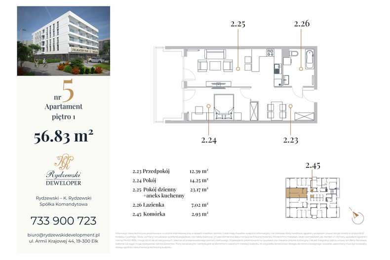 Apartament wakacyjny 56,83 m², piętro 1, oferta nr 5