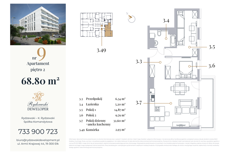 Apartament wakacyjny 68,80 m², piętro 2, oferta nr 9