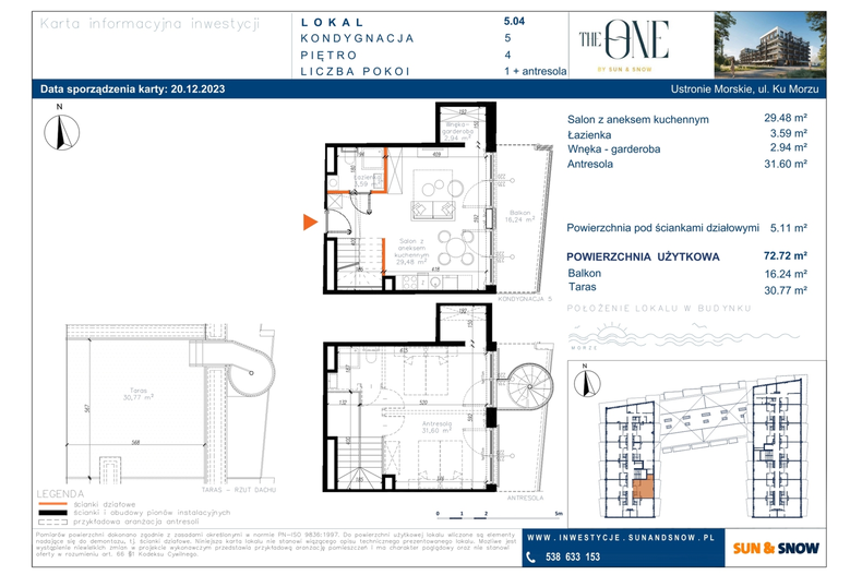 Apartament wakacyjny 72,72 m², piętro 4, oferta nr M/5/04