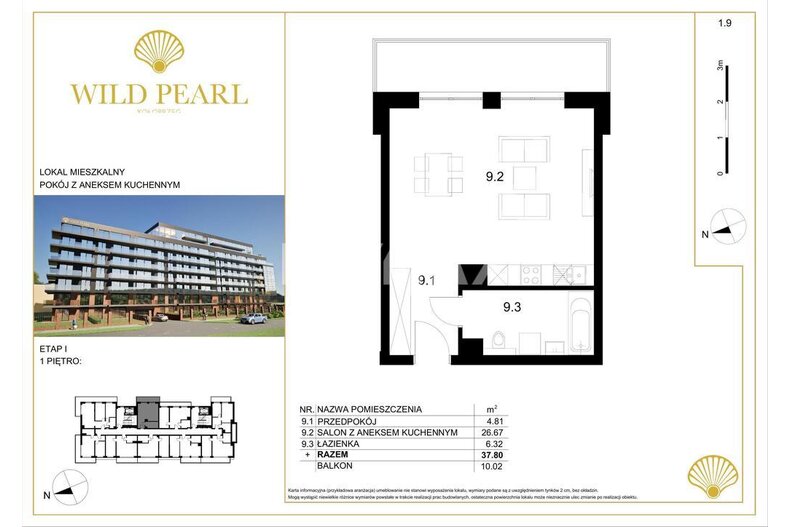 Apartament wakacyjny na sprzedaż 37,80 m², piętro 1, oferta nr 428/13467/OMS