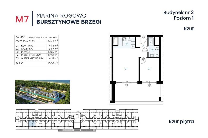 Apartament wakacyjny na sprzedaż 42,76 m², piętro 1, oferta nr 202/13467/OMS