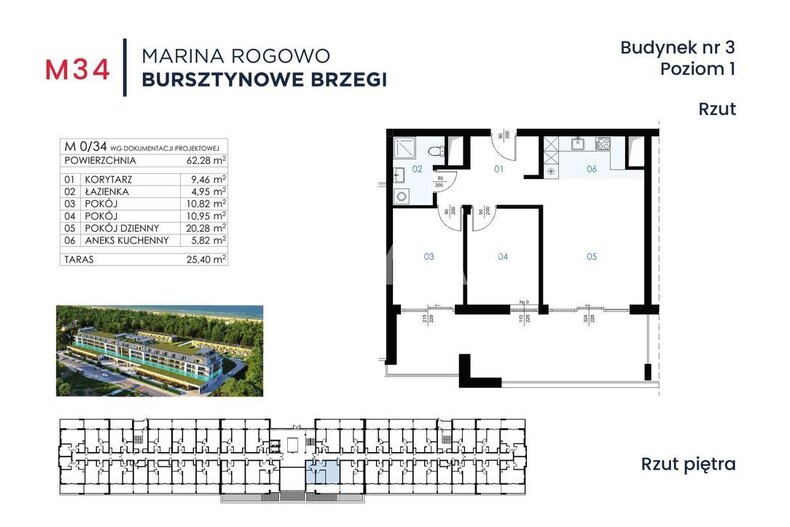 Apartament wakacyjny na sprzedaż 62,28 m², piętro 1, oferta nr 242/13467/OMS